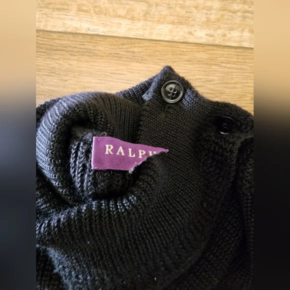 Ralph Lauren Purple Label Women’s M Sweater Silk Cashmere Turtleneck Buttons - Picture 5 of 9